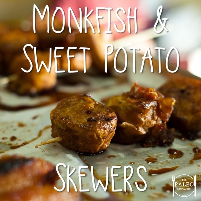 Monkfish and Sweet Potato Skewers paleo recipe barbecue dinner lunch fish bbq-min