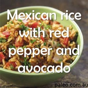 Paleo Diet Recipe Primal Mexican rice with red pepper and avocado-min