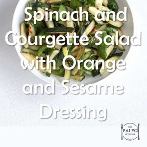 Paleo Diet Recipe Primal Spinach Courgette Salad Orange Sesame Dressing-min