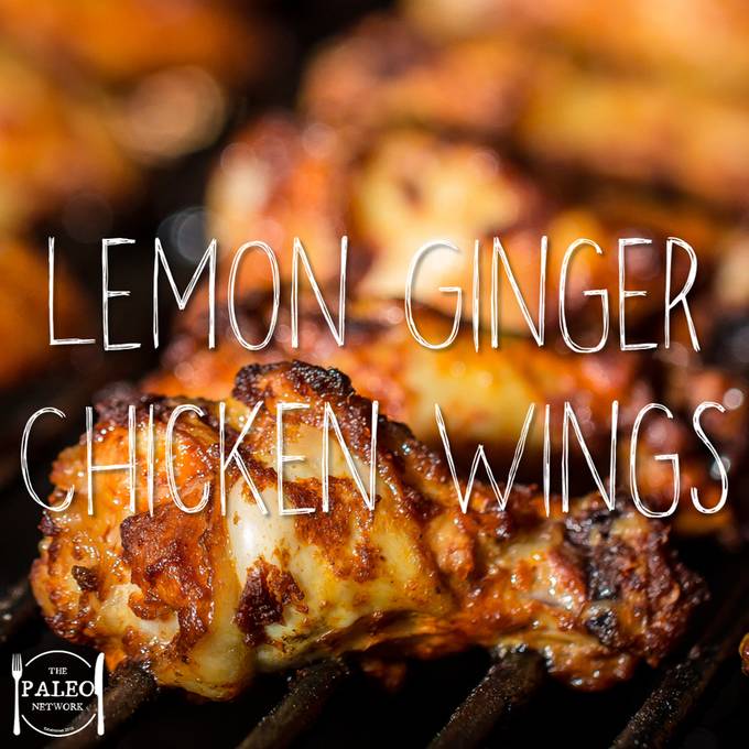 Lemon Ginger Chicken wings paleo recipe barbeque diet mint