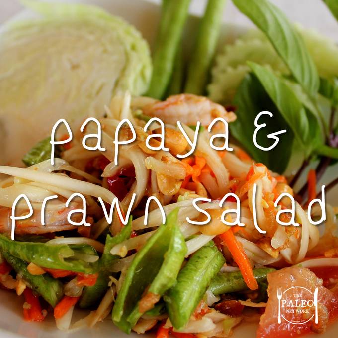 Papaya and prawn salad paleo diet recipe summer