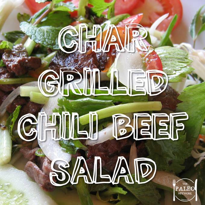 char-grilled chili beef salad recipe paleo diet soy free coriander